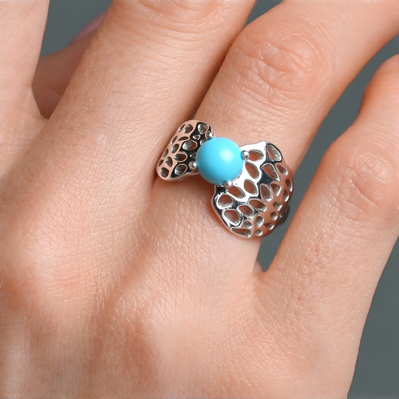 Anillo en plata con Turquesa bella durmiente