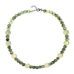 Prehnit-Silberhalskette