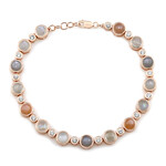 Bracciale in argento con Pietra di Luna Pesca (KM by Juwelo)