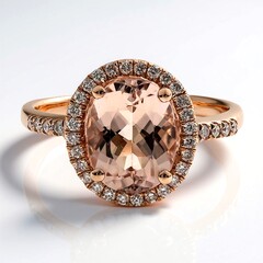 Anello in oro con Morganite AAA
