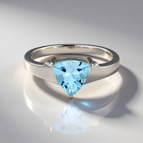 Anello in argento con Topazio Blu Cielo