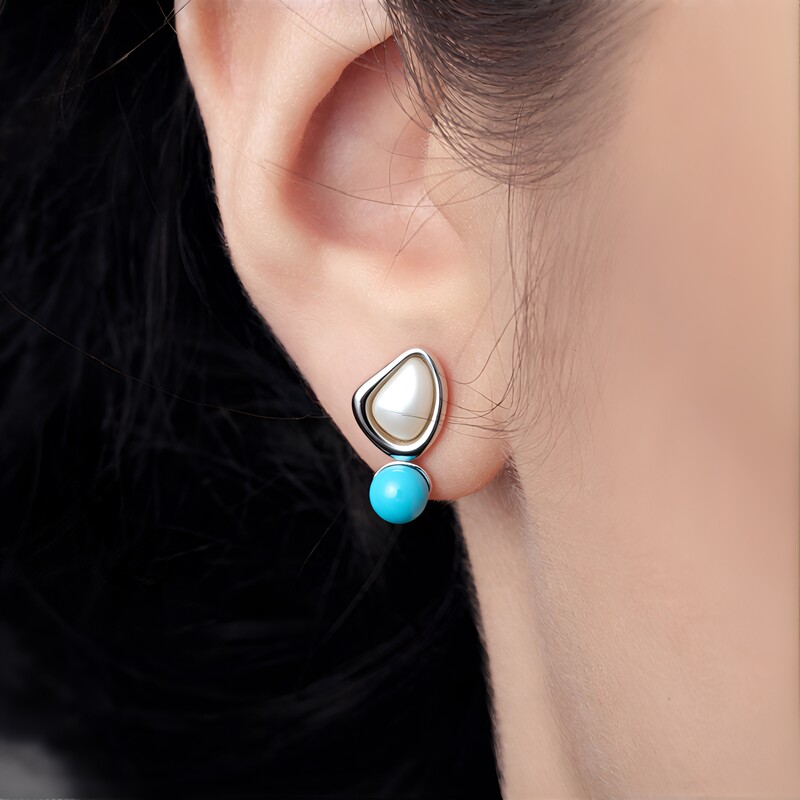 Pendientes en plata con Nácar