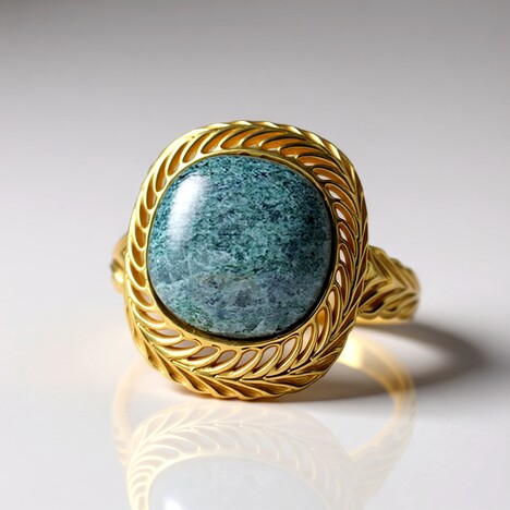 Anello in argento con Fuchsite (dagen)