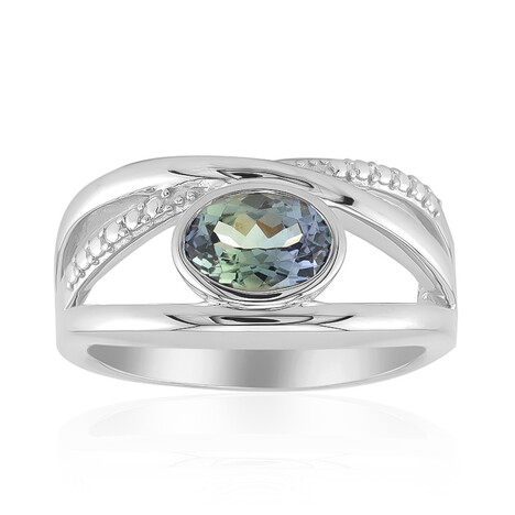 Nicht erhitzter Tansanit-Silberring (Pallanova)