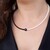 Collana rigida in acciaio con Spinello Nero (Riya)