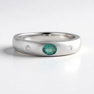 Anillo en plata con Esmeralda de Colombia