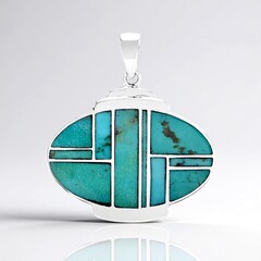 Ciondolo in argento con Turchese Kingman Mohave Blu (Jones Lee)