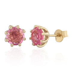 Boucles d'oreilles en or et Saphir rose de Madagascar (de Melo)