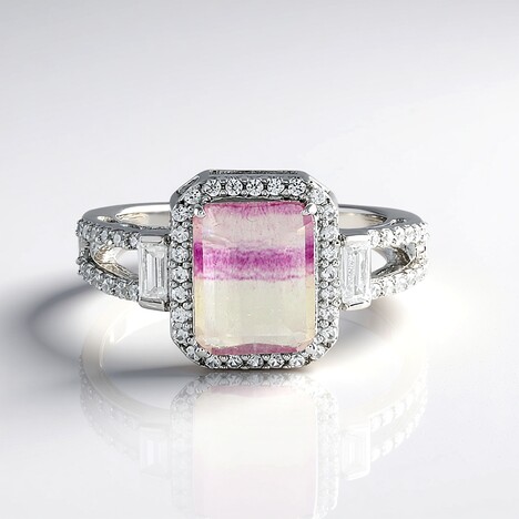 Anello in argento con Fluorite Bicolore