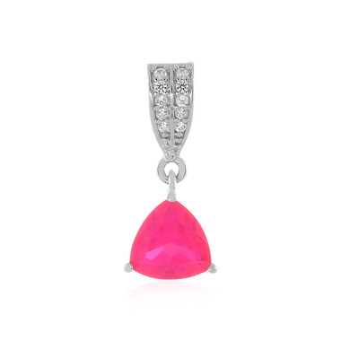 Äthiopischer Pinkfarbener Opal-Silberanhänger