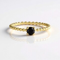 Anello in argento con Diamante Nero