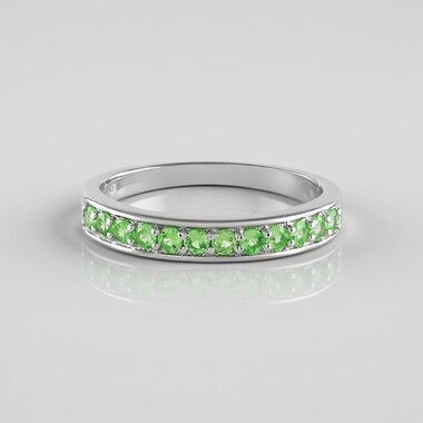 Anello in argento con Tsavorite della Tanzania