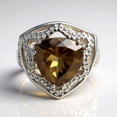 Anello in argento con Quarzo Fumè