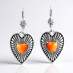 Orecchini in argento con Conchiglia di Ostrica Spinosa Arancione (Desert Chic)