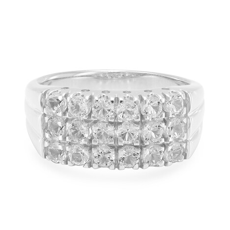 Anillo en plata con Topacio blanco