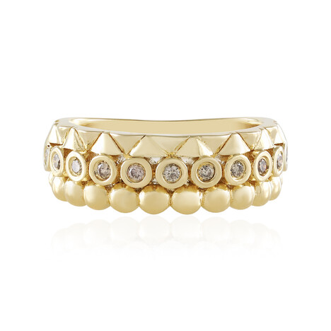 I2 Schokoladen-Brillant-Silberring