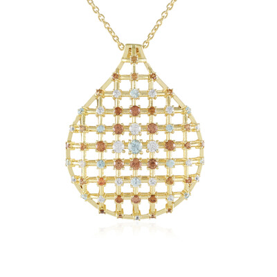 Collier en argent et Zircon champagne (KM by Juwelo)