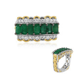 Zilveren ring met Zambia-smaragdstenen (Gems en Vogue)