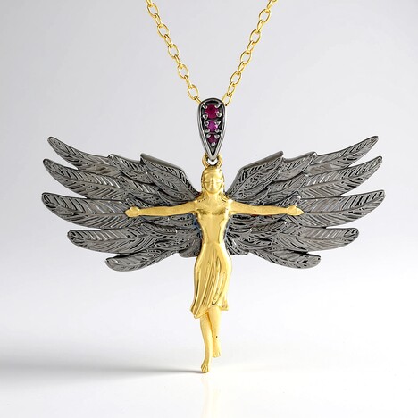 Collana in argento con Rubino della Birmania (Gems en Vogue)