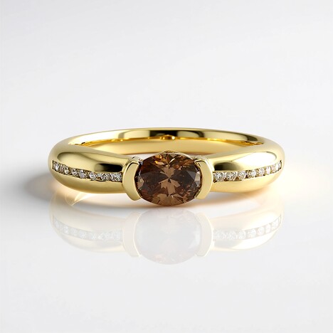 Anello in oro con Diamante Cioccolato SI2 (de Melo)