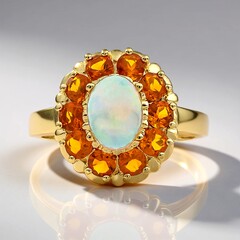 Anello in oro con Opale di Welo AAA