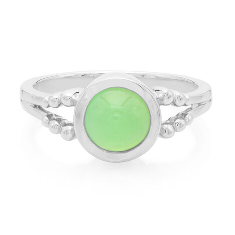 Bague en argent et Chrysoprase impériale