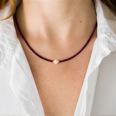 Collier en argent et Perle blanche de culture d'eau douce