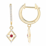 Pendientes en oro con Berilo rojo