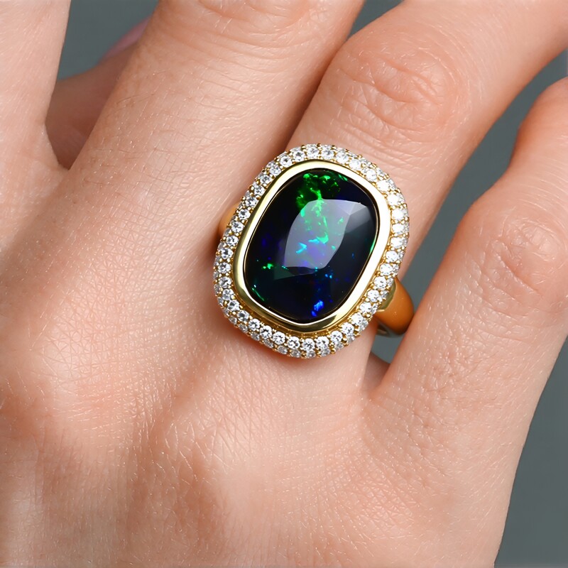 Mezezo-Opal-Silberring (Adela Silber)