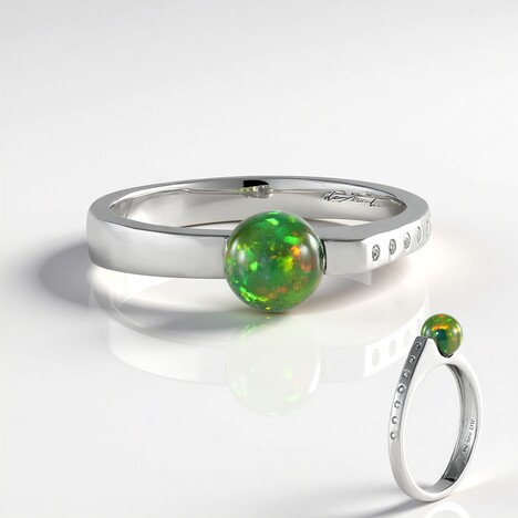 Bague en argent et Opale Mezezo (de Melo Essence)