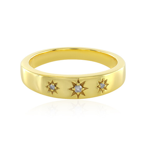 Zilveren ring met een PK (J) Diamant