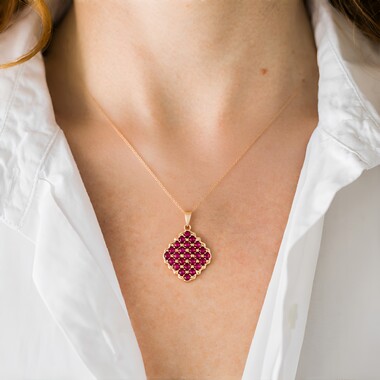 Collier en argent et Rubis de Madagascar