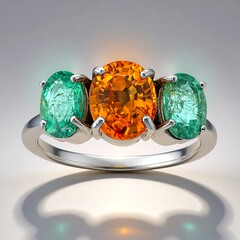 Anello in oro con Zaffiro Arancione Ban Ka Cha