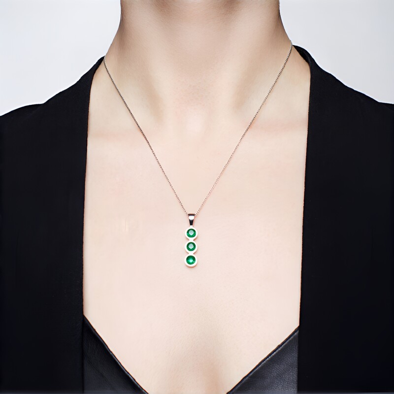 Ciondolo in argento con Onice Verde