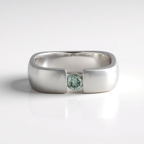 Anello in argento con Diamante Blu Cielo I2 (de Melo Essence)