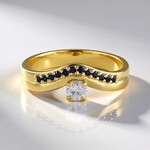 Anello in oro con Zaffiro Bianco (Adela Gold)