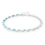 Zilveren armband met witte topaasstenen