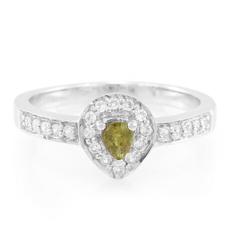 Anillo en plata con Turmalina cuprífera