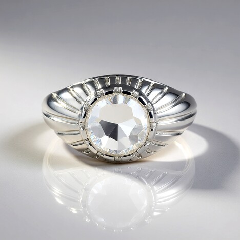 Anello in argento con Topazio Bianco