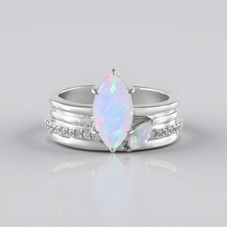 Anello in argento con Opale di Welo