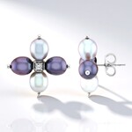 Orecchini in argento con Perla Nera di Acqua Dolce (TPC)