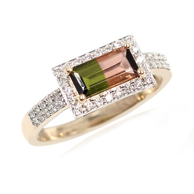 Mehrfarbiger Turmalin-Goldring (AMAYANI)