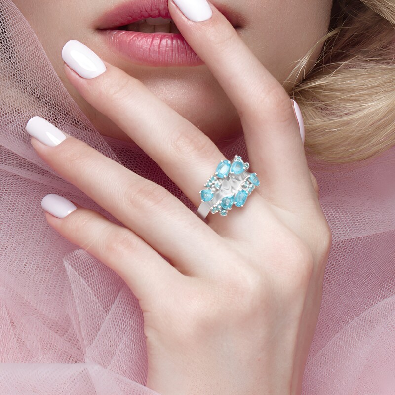 Anillo en plata con Apatita azul (de Melo Essence)