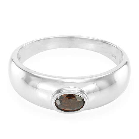 Chocolate Zircon Silver Ring