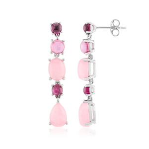 Pendientes en plata con Cuarzo rosado