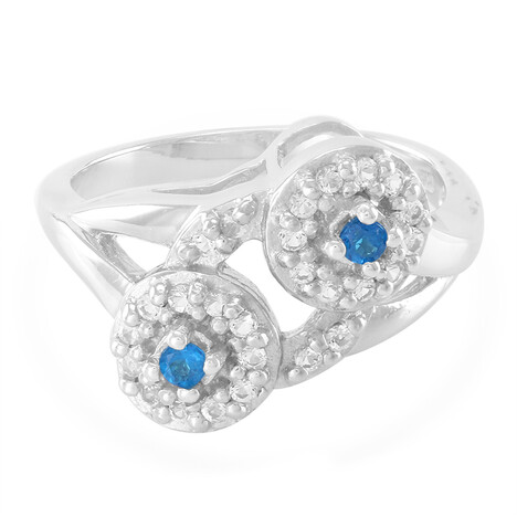 Neon Blue Apatite Silver Ring