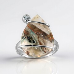 Anello in argento con Calcedonio Venus (Bali Barong)