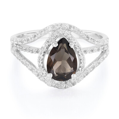 Anello in argento con Quarzo Fumè