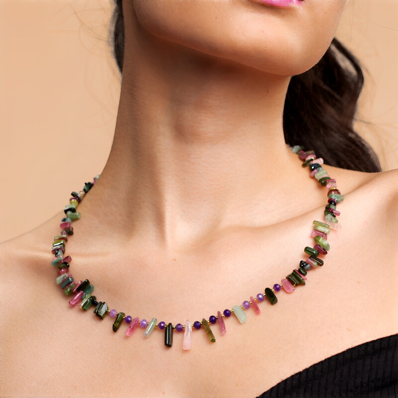 Edelstein-Silberhalskette