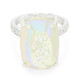 Zilveren ring met een parel-glinster glitterkwarts